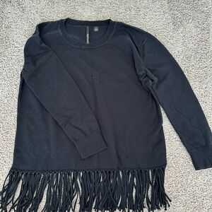 Black Fringe Sweater